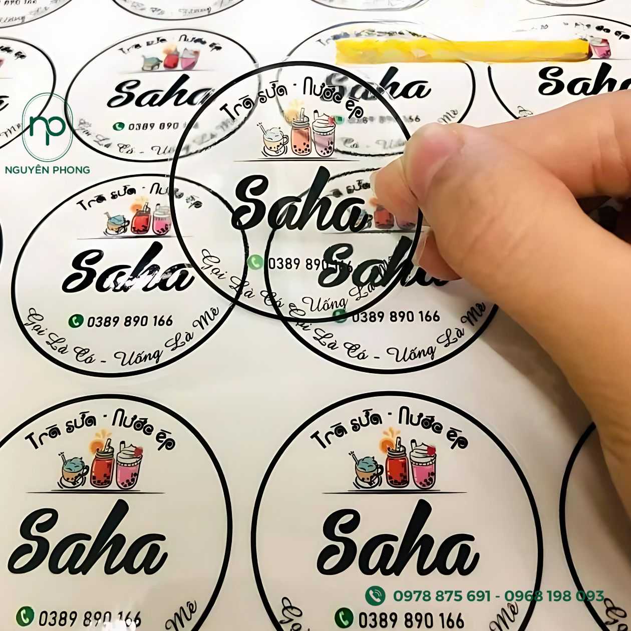 In tem dán sinh tố - nước ép đẹp, chuyên nghiệp, thu hút khách hàng